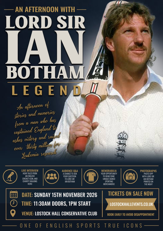 An afternoon with Lord Ian Botham - Sunday 15th November - 1pm