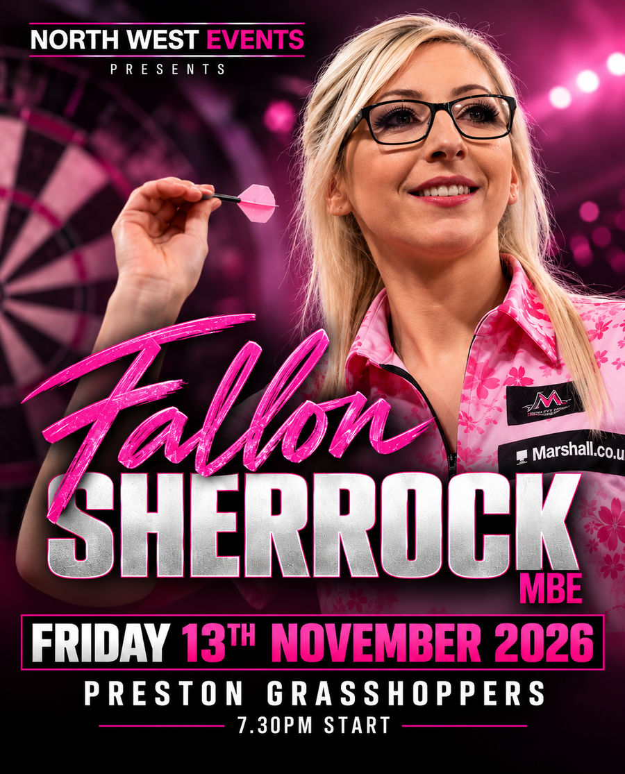 Fallon Sherrock MBE event poster, Preston Grasshoppers, 13 November 2026
